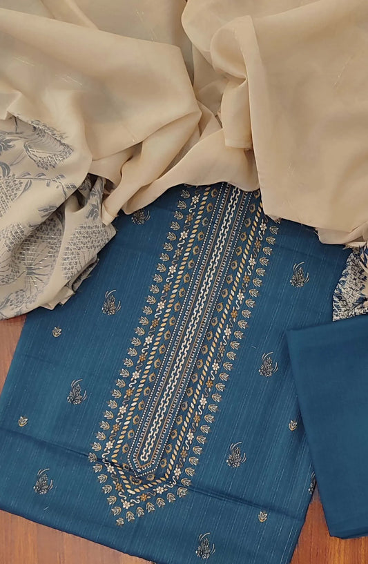 Printed Zari Lawn With Rangoli Fancy Dupatta Collection - Design 07