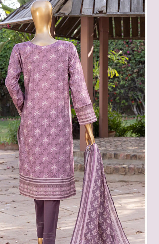 HZ RTW Prints Gardenia 3 Pcs Collection - DESIGN-07 MAUVE