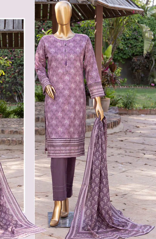 HZ RTW Prints Gardenia 3 Pcs Collection - DESIGN-07 MAUVE