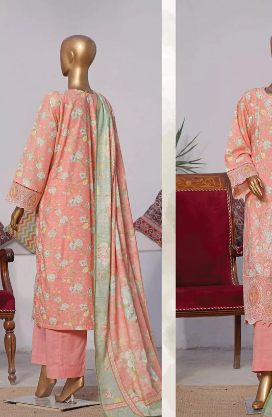 Bin Saeed Exclusive RTW Chikankari Embroidered Khaddar Collection Vol 05-Design 08