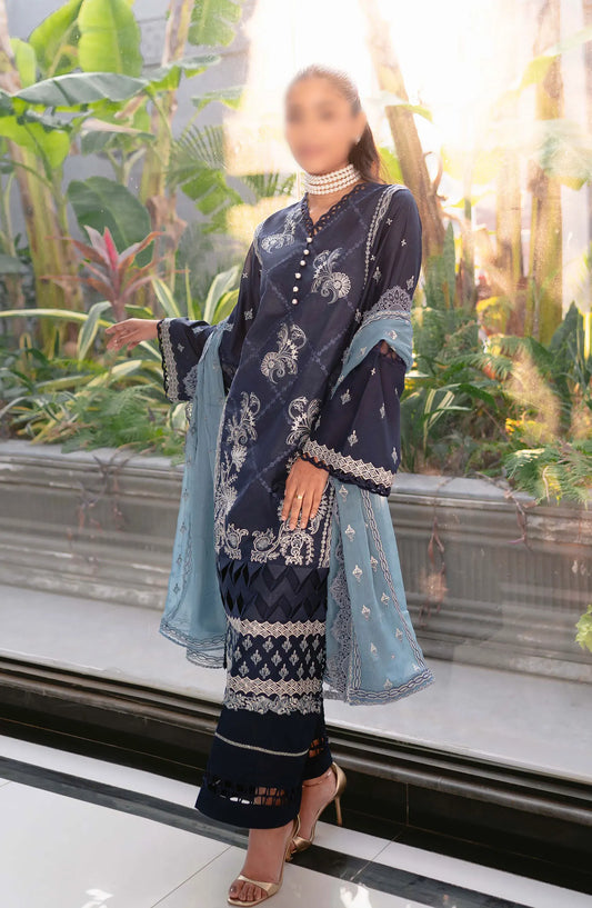 Meraki Embroidered Lawn Collection 2024 By Humdum - Design 08