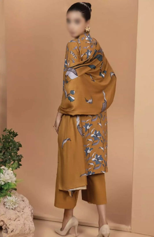 Zara By Hum Dum Printed Wool Shawl Collection - Design 08