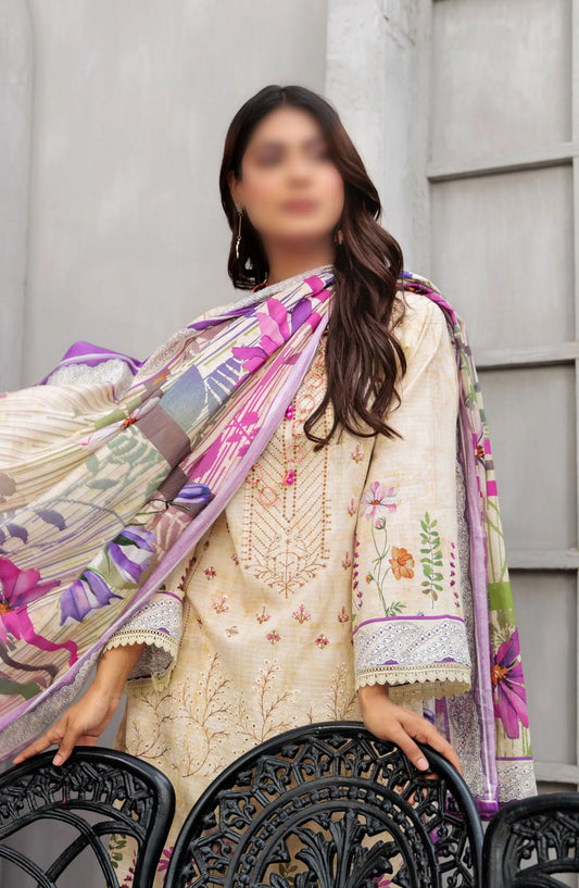 Jasmine Lawn Dora Digital Print Embroidered Collection 2024 - Design 08