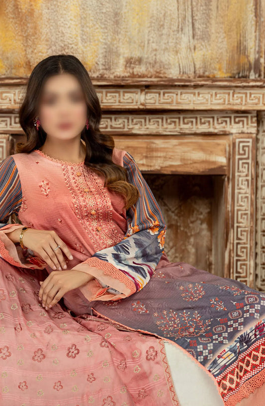 Khoobsurat Lawn Dora Digital Print Embroidered Collection 2024 Vol 02 - Design 08