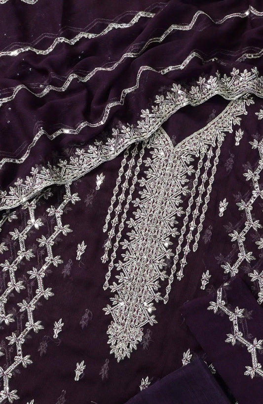 Crinklezza Unstitched Exclusive Crinkle Chiffon Collection by Amna Khadija - Design 08