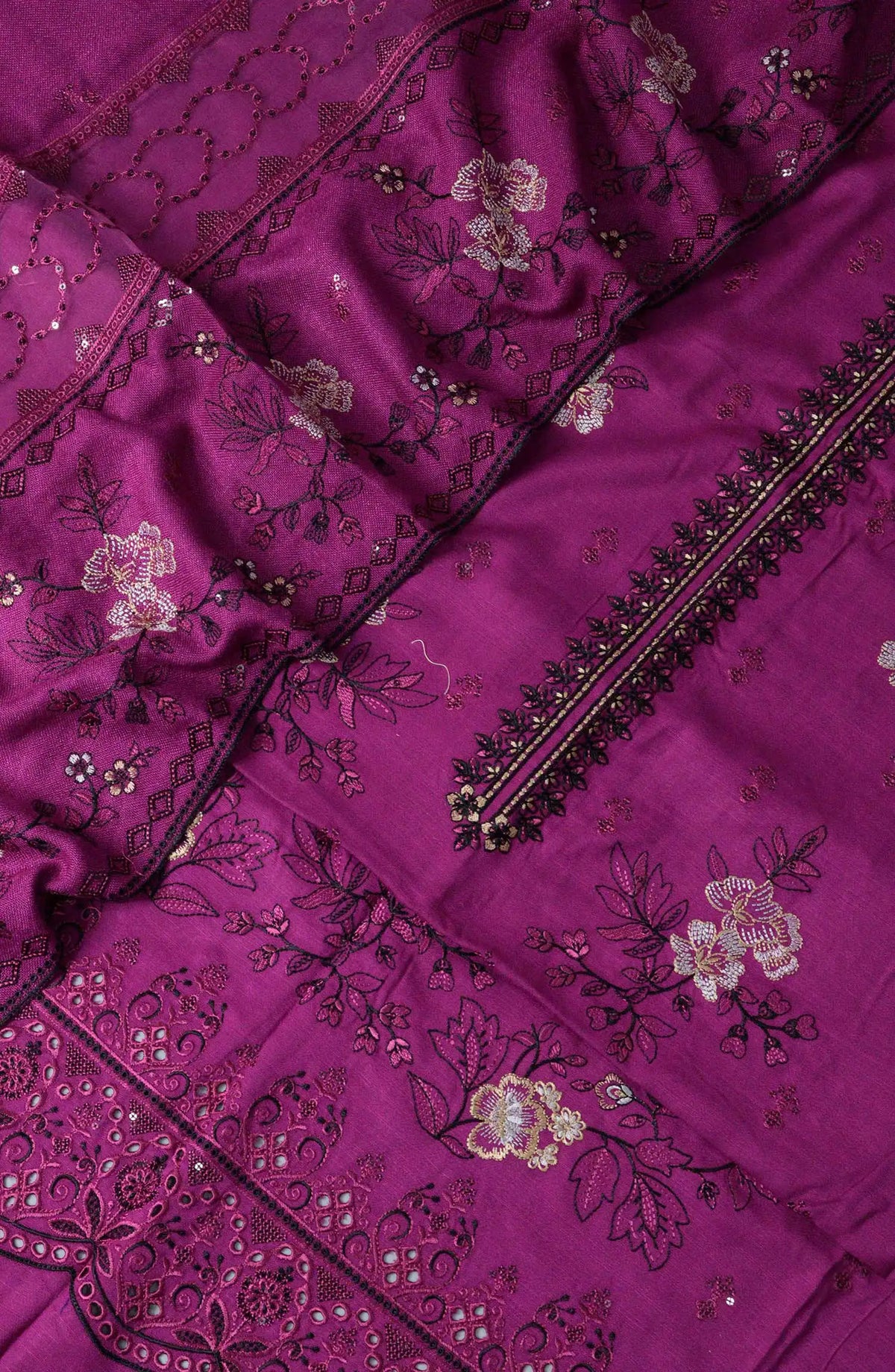 Noor Embroidered Winter Slub Collection - NESC-Design 08