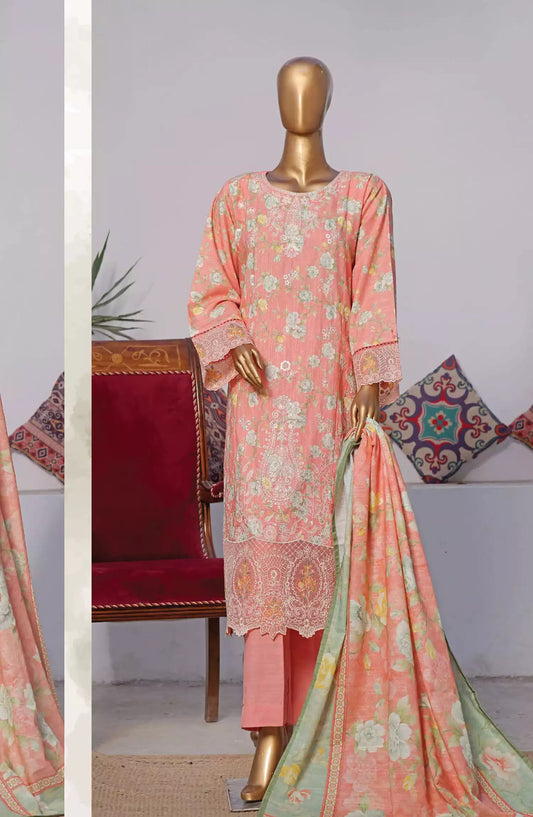 Bin Saeed Exclusive RTW Chikankari Embroidered Khaddar Collection Vol 05-Design 08
