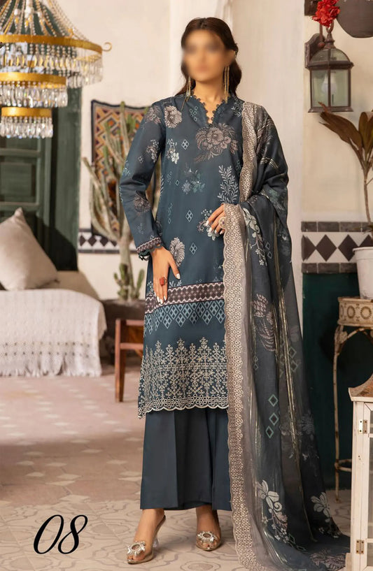 Mahees Embroidered Lawn with Emb Diamond Dupatta Collection - Design 08