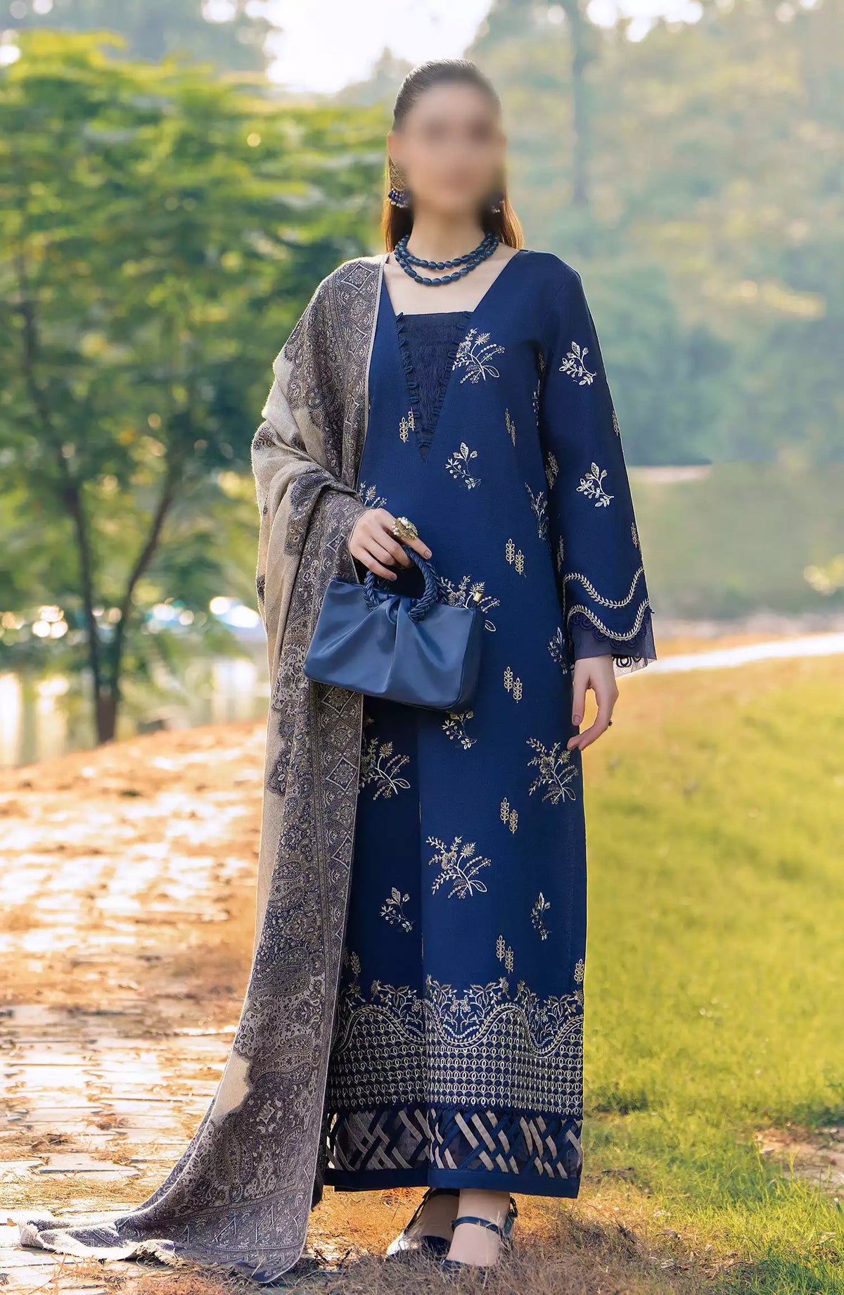 Onara Embroidered Khaddar Unstitched Collection 2024 - Design 08
