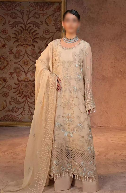 Lamisah Zebaish Luxury Chiffon Collection - Design -08 Beige