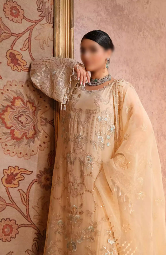 Lamisah Zebaish Luxury Chiffon Collection - Design -08 Beige