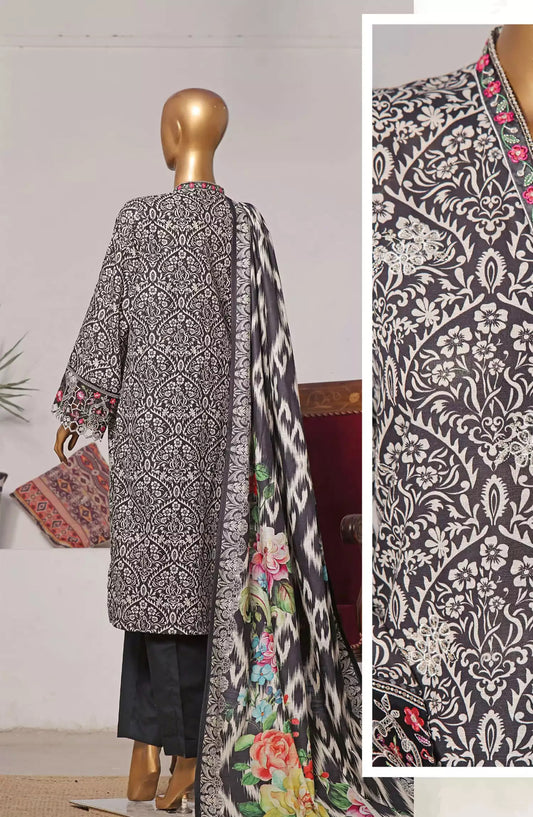 Bin Saeed Exclusive RTW Chikankari Embroidered Khaddar Collection Vol 05-Design 09