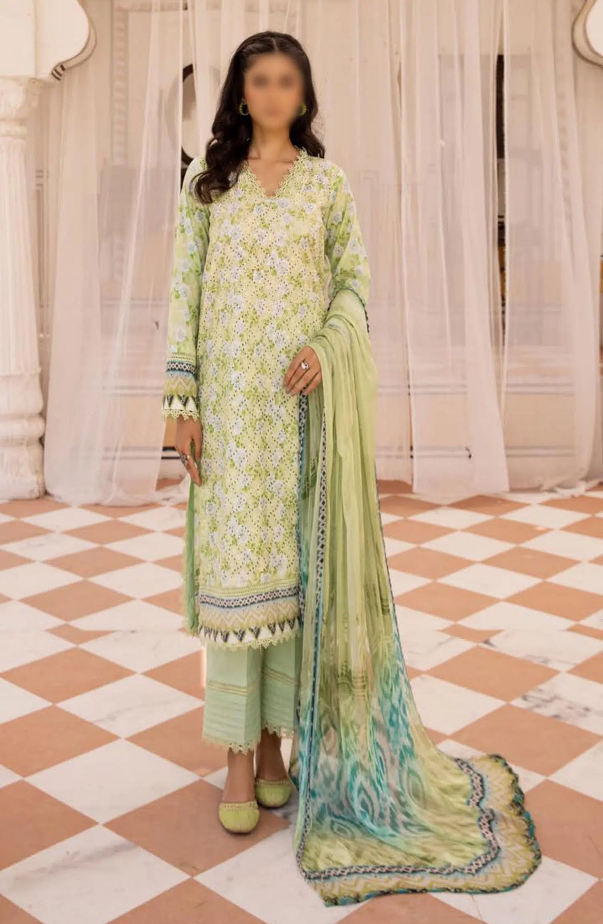 Mahees Printed Chikankari Lawn Collection By Riaz Arts - Design-09