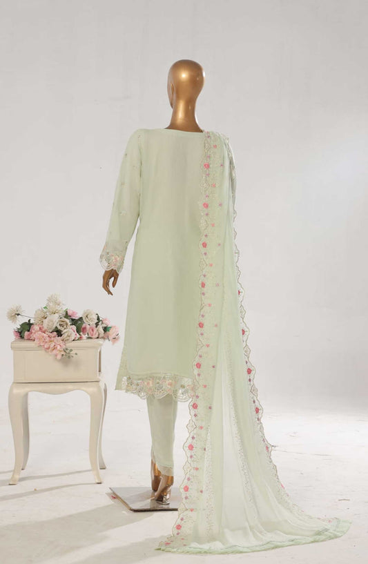 Bin Saeed Embroidered Chiffon Unstitched 3 Piece - D-09 - BS25EC - Green - Festive Collection