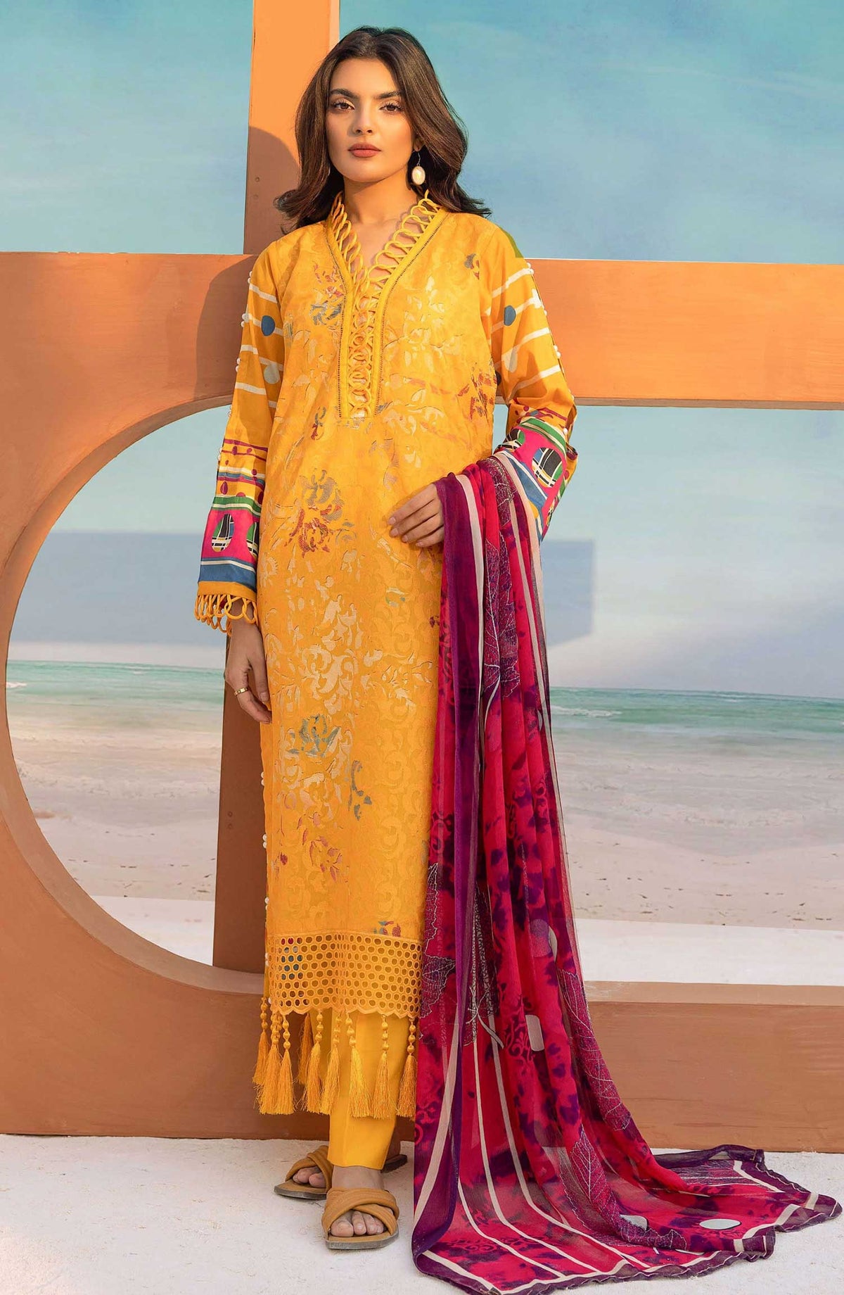 Mahees Rang e Bahar by Riaz Arts Chikankari Lawn Unstitched 3 Piece - D-09 - RA25MCL - Summer Collection