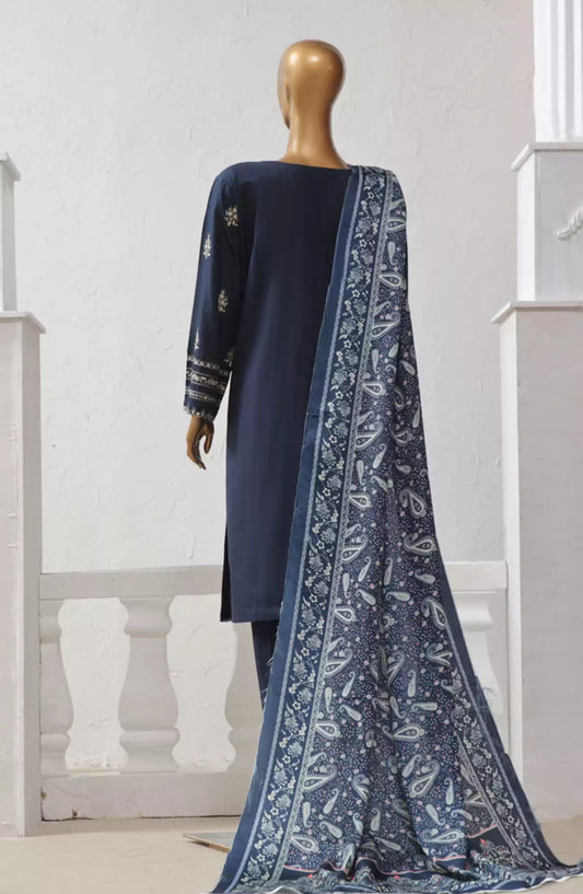 Bin Saeed Exclusive Slub Embroidered Khaddar with Shawl Collection Vol 02 - Design 09