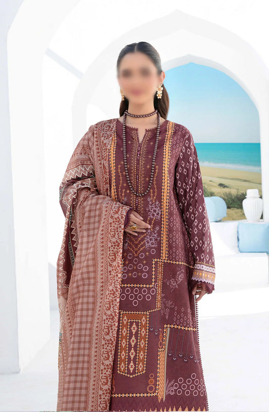 Saira Bano Printed Embroidered Lawn Collection - Design 09