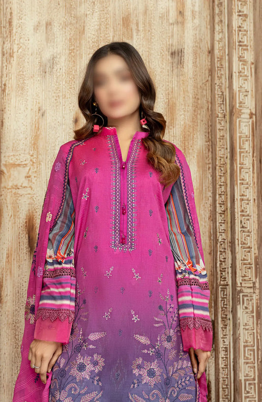 Khoobsurat Lawn Dora Digital Print Embroidered Collection 2024 Vol 02 - Design 09
