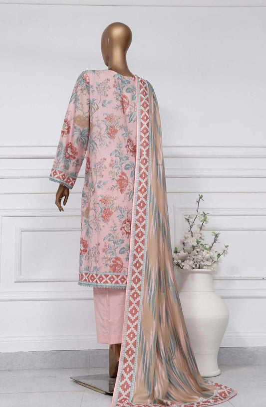 Sadabahar Printed Lawn Stitched 3 Piece - D-09 - SBD25PL - Light Pink - Summer Collection