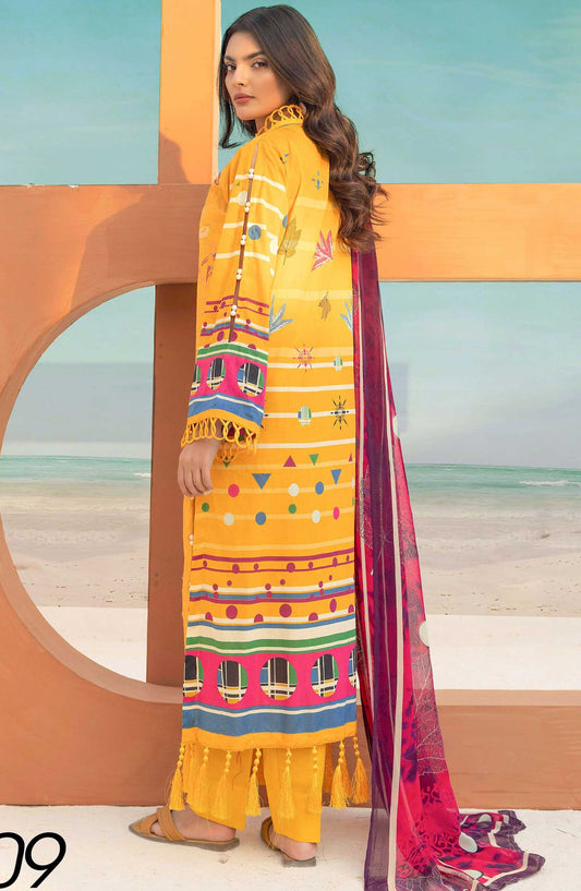 Mahees Rang e Bahar by Riaz Arts Chikankari Lawn Unstitched 3 Piece - D-09 - RA25MCL - Summer Collection