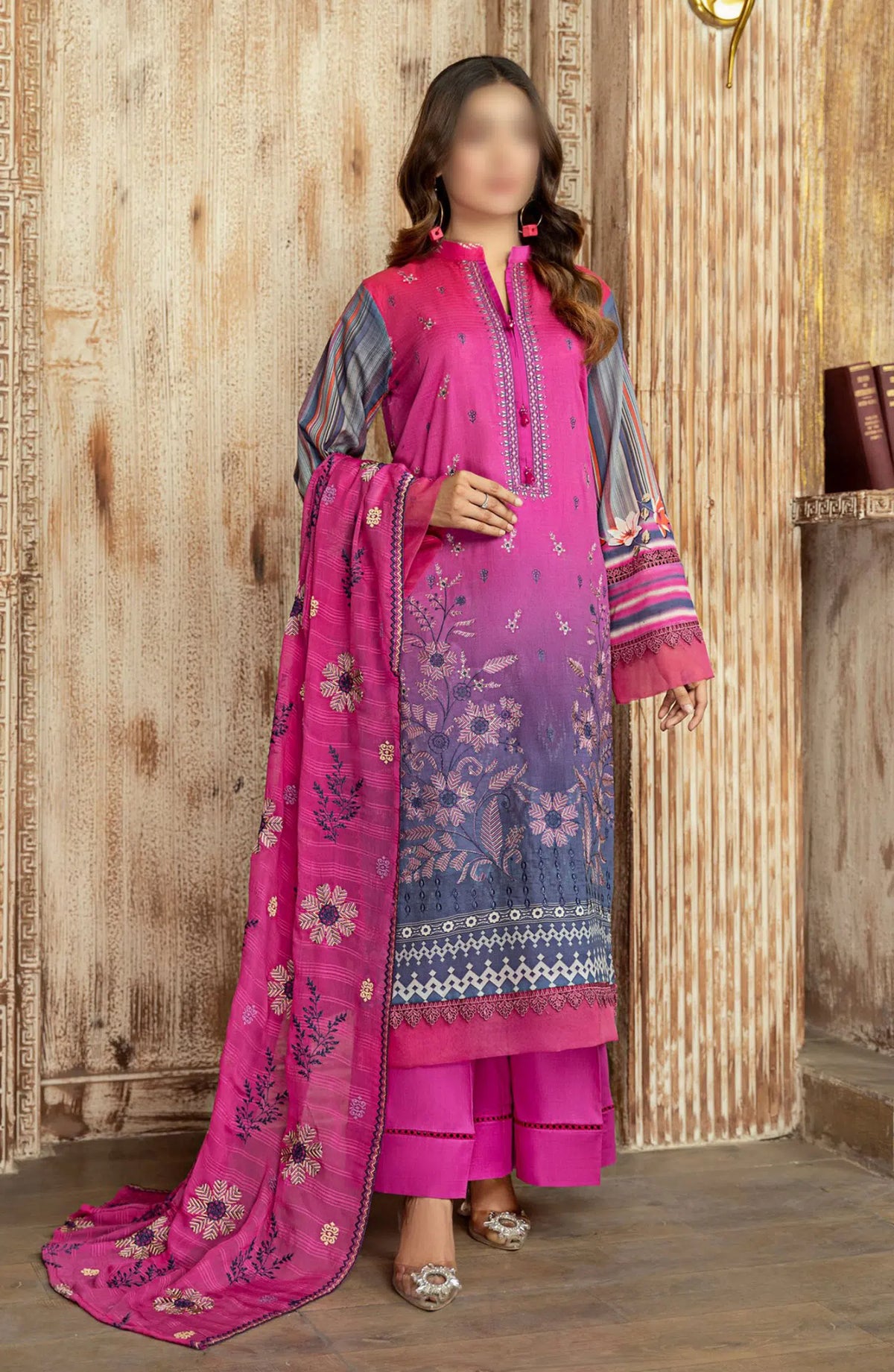 Khoobsurat Lawn Dora Digital Print Embroidered Collection 2024 Vol 02 - Design 09