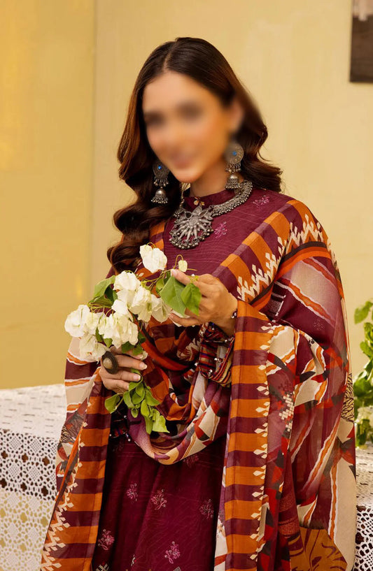 Zara Meer Printed Slub Lawn Collection 2024 - Design 09