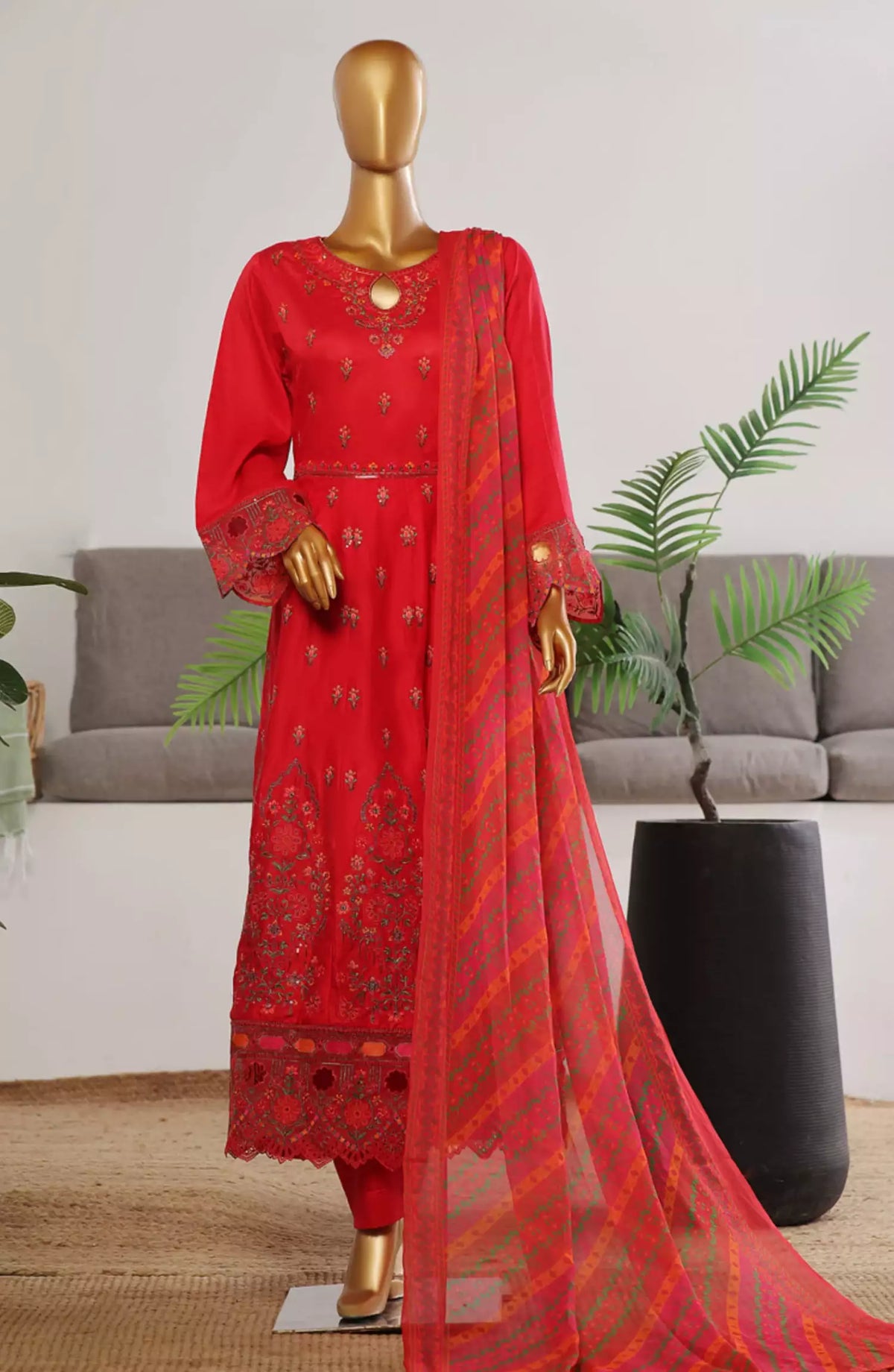 Bin Saeed Embroidered Frocks Jacquard Festive Collection Vol 01 - DESIGN-09