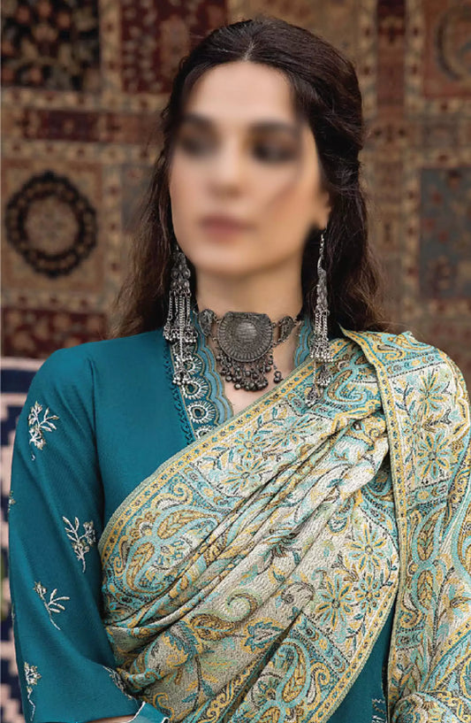 Denara Woolen Shawl and Embroidered Edition By Humdum - Design 09