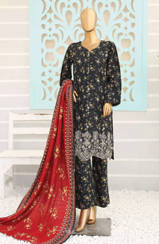 Bin Saeed Exclusive RTW Chikankari Embroidered Khaddar Collection - Design 09