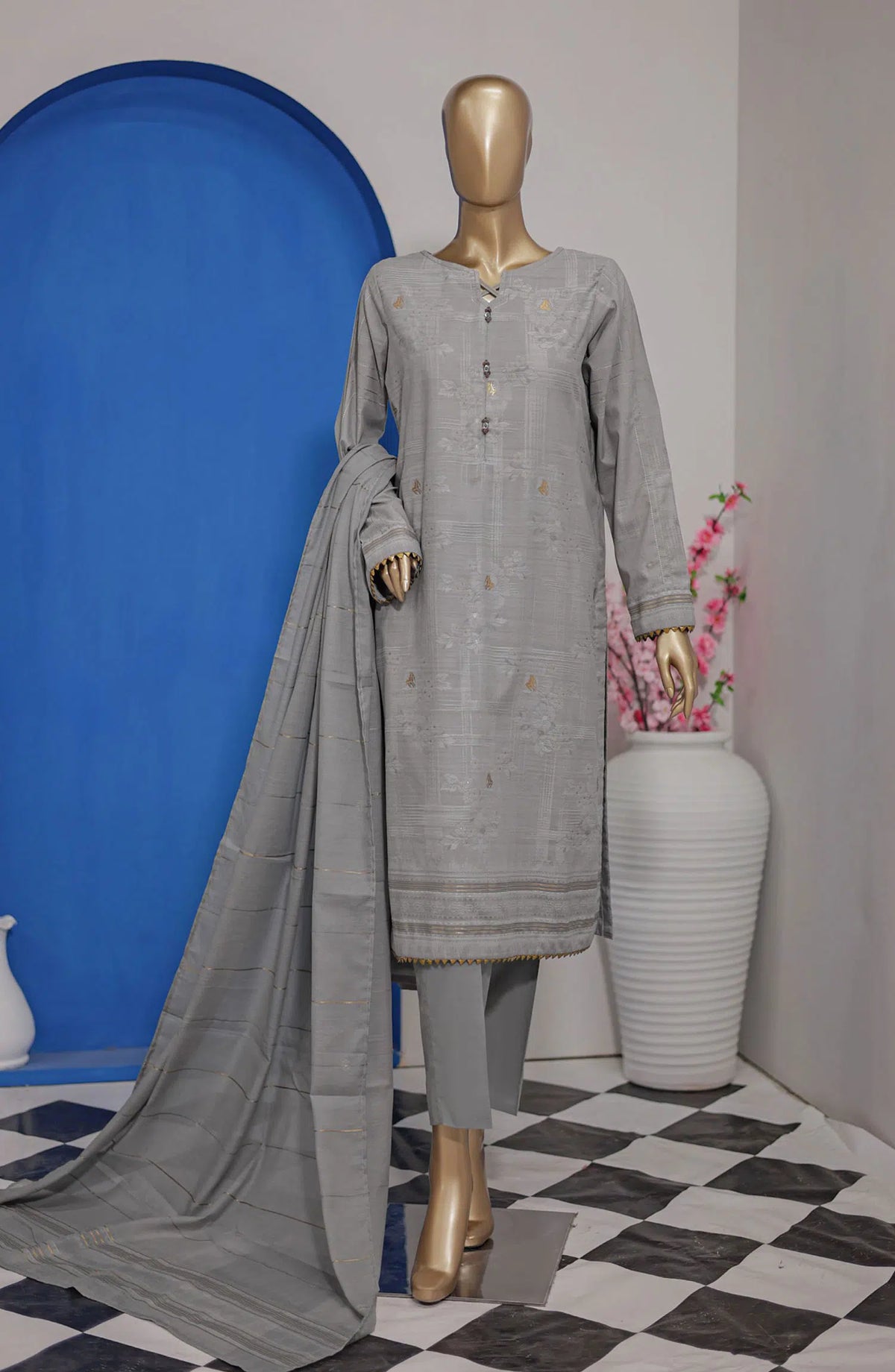 HZ Valencia Jacquard Unstitched Collection 2024 - Design 09