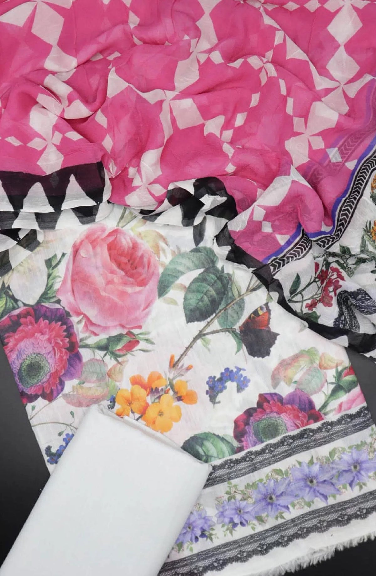Floral Prints Unstitched Digital Printed Lawn Collection 2024 by Amna Khadija - Design 09