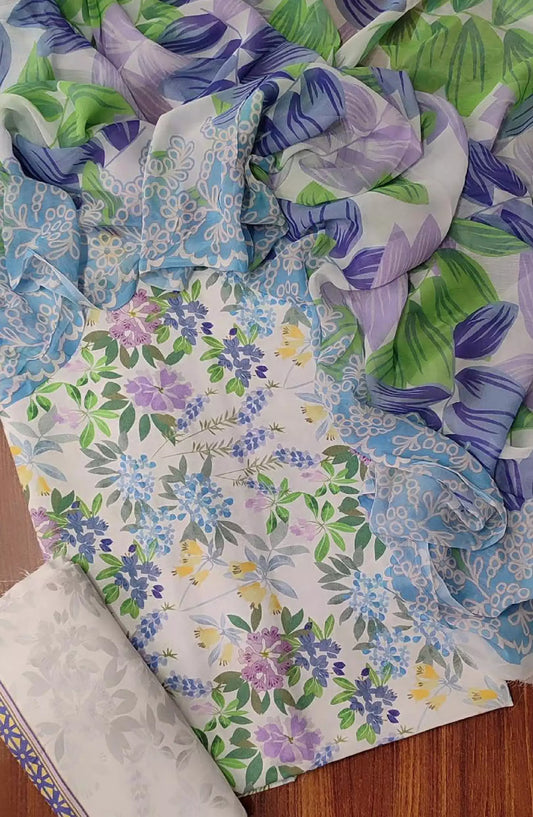 Amna Khadija Karandi Unstitched Printed 3Pcs Collection - Design 10