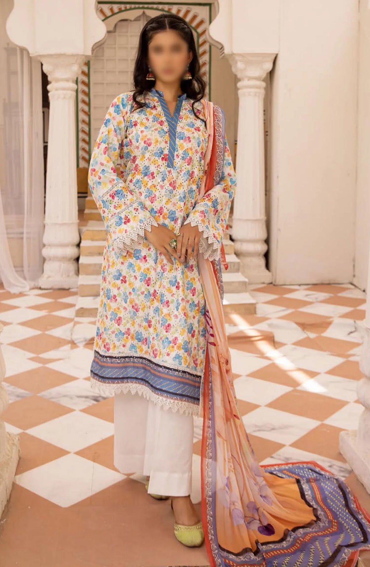 Mahees Printed Chikankari Lawn Collection By Riaz Arts - Design-10