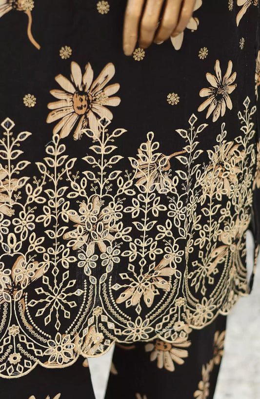 Bin Saeed Exclusive RTW Chikankari Embroidered Khaddar Collection - Design 10