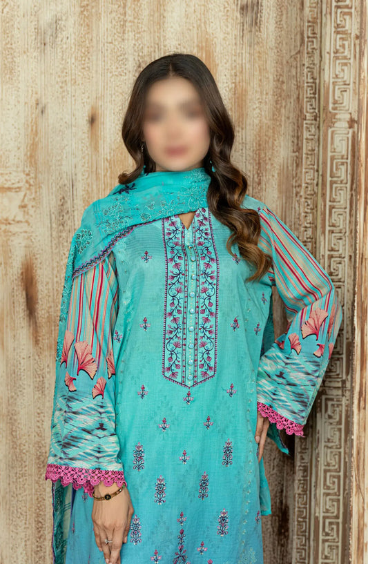 Khoobsurat Lawn Dora Digital Print Embroidered Collection 2024 Vol 02 - Design 10