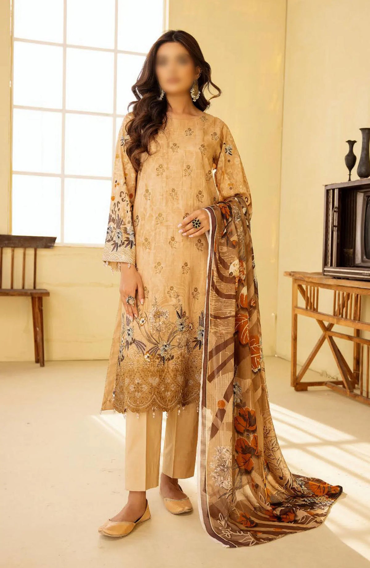 Zara Meer Printed Slub Lawn Collection 2024 - Design 10