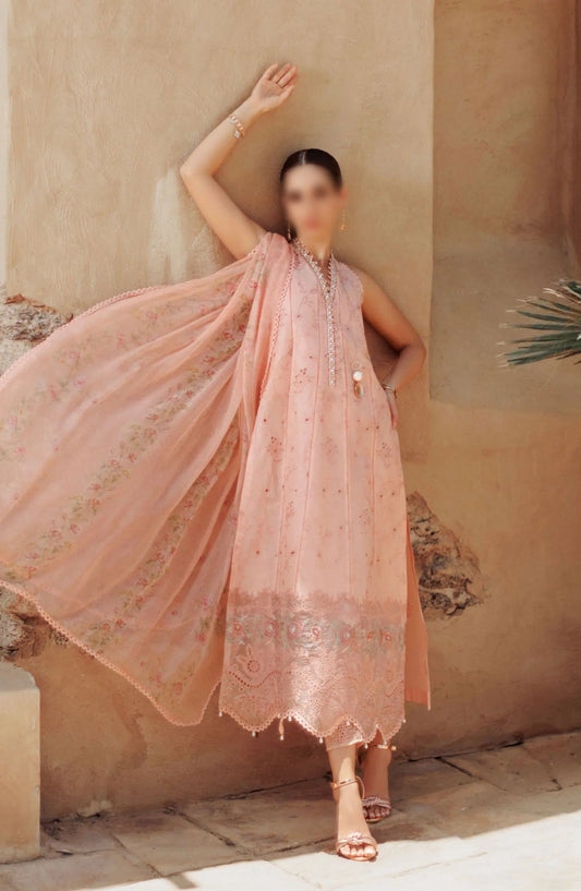Noor Eid Handwork Laserkari Lawn By Saadia Asad - Design 10