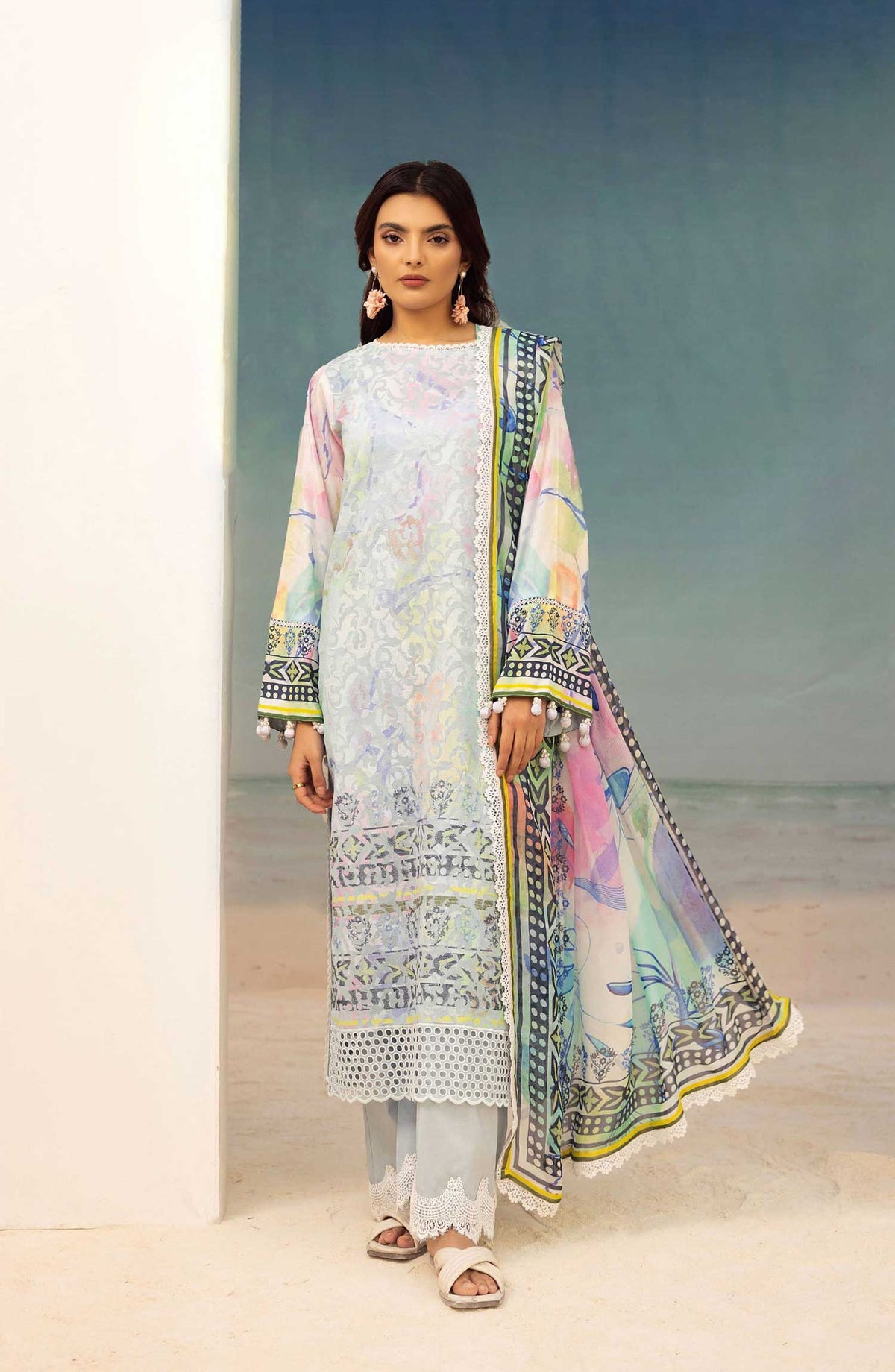 Mahees Rang e Bahar by Riaz Arts Chikankari Lawn Unstitched 3 Piece - D-10 - RA25MCL - Summer Collection