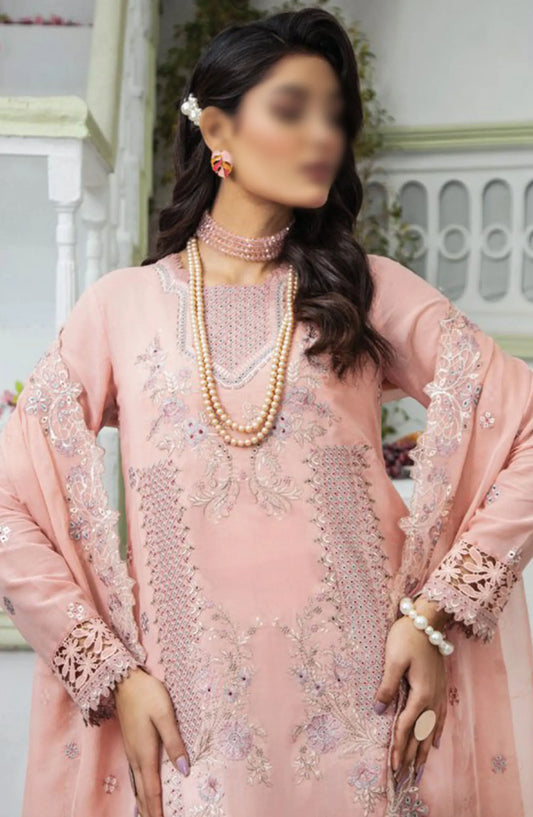 Flora Swiss Lawn Embroidered Collection By Humdum - Design 10