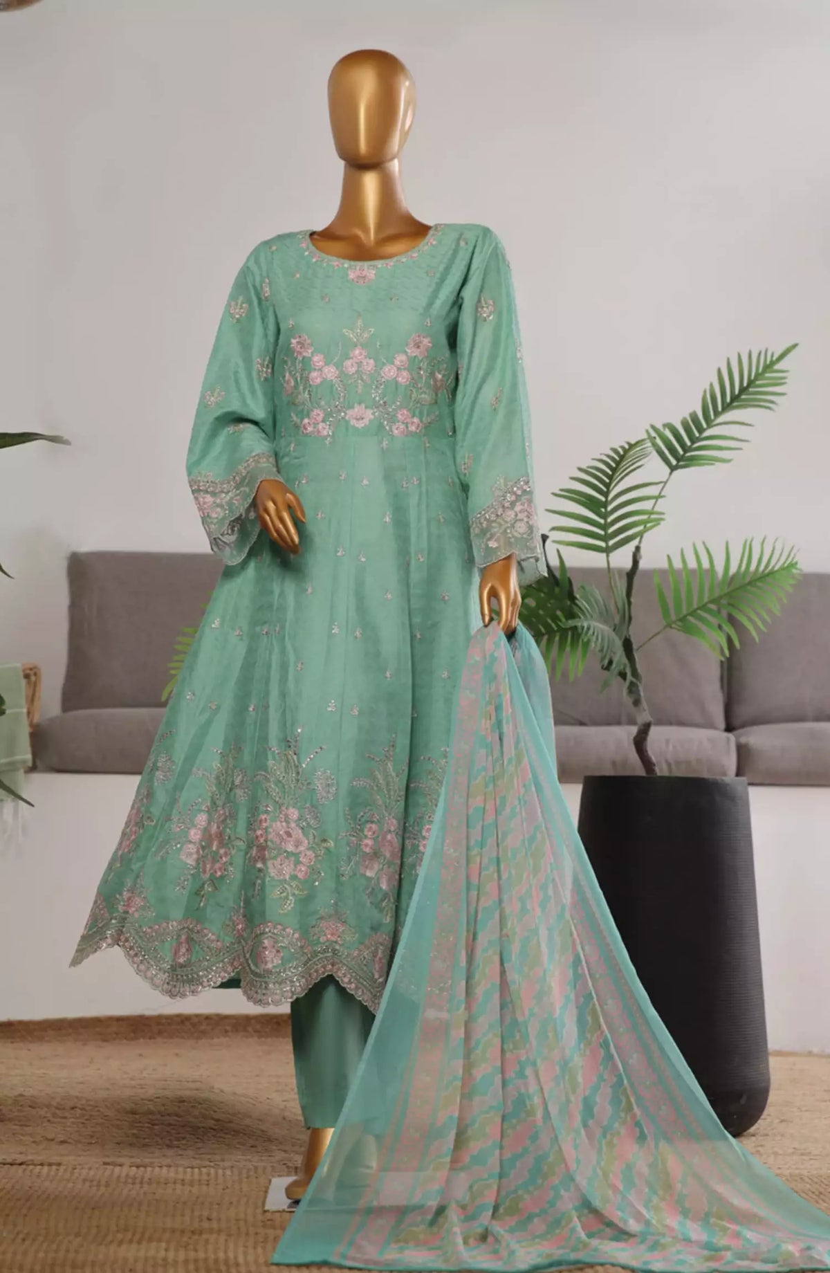 Bin Saeed Embroidered Frocks Jacquard Festive Collection Vol 01 - DESIGN-10