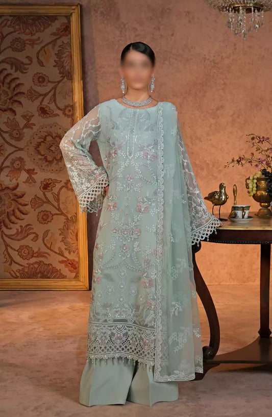 Lamisah Zebaish Luxury Chiffon Collection - Design -10 Pistachio