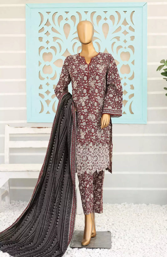 Bin Saeed Exclusive RTW Chikankari Embroidered Khaddar Collection - Design 12