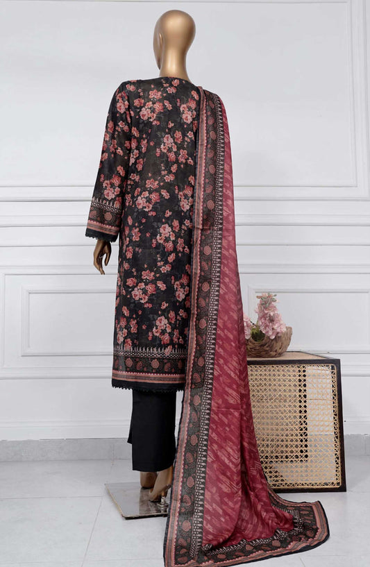 Sadabahar Printed Lawn Stitched 3 Piece - D-14 - SBD25PL - Black - Summer Collection