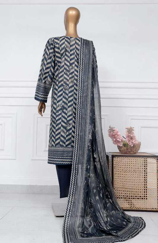 Sadabahar Printed Lawn Stitched 3 Piece - D-15 - SBD25PL - Blue - Summer Collection