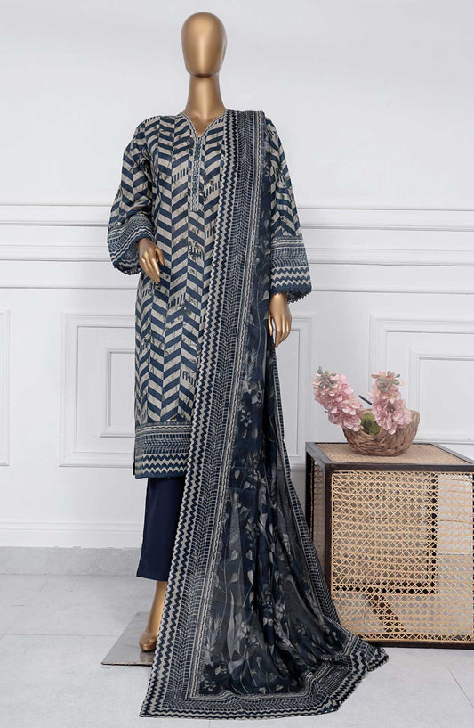 Sadabahar Printed Lawn Stitched 3 Piece - D-15 - SBD25PL - Blue - Summer Collection