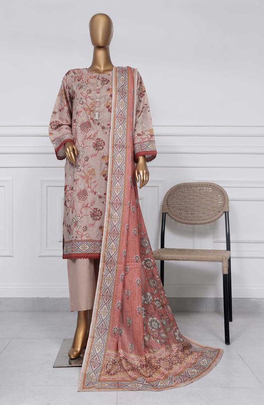 Sadabahar Printed Lawn Stitched 3 Piece - D-20 - SBD25PL - Light Pink - Summer Collection