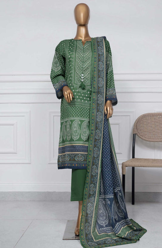 Sadabahar Printed Lawn Stitched 3 Piece - D-21 - SBD25PL - Bottle Green - Summer Collection