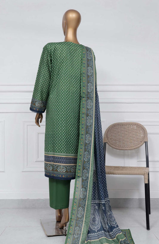 Sadabahar Printed Lawn Stitched 3 Piece - D-21 - SBD25PL - Bottle Green - Summer Collection