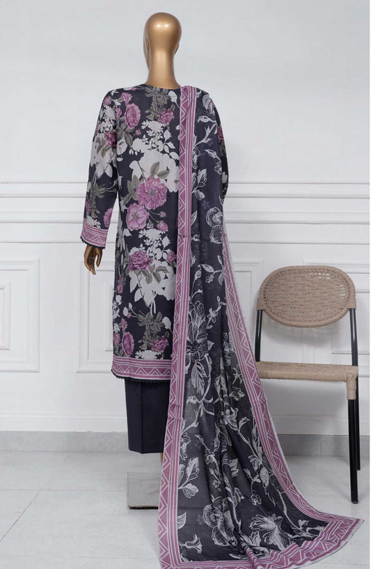 Sadabahar Printed Lawn Stitched 3 Piece - D-22 - SBD25PL - Navy Blue - Summer Collection