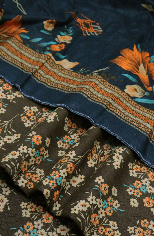 Bin Saeed Unstitch Printed Khaddar 3 piece Collection - DESIGN-25